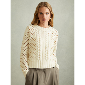 REISS MARIE Cable Knit Jumper With Wool And Cashmere